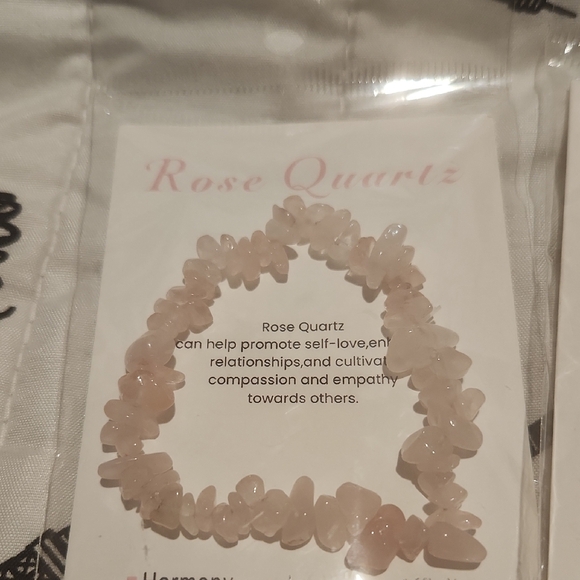 Set of Three Stone Bracelets - Rose Quartz, Howlite, and Lava Rock - Picture 2 of 4